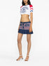 low-rise denim miniskirt